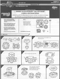 Handleiding Hasbro Beyblade Venusian G Engine Gear