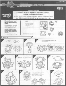 Manual Hasbro Beyblade White Gabriel G Engine Gear