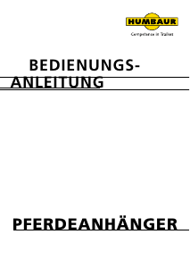 Bedienungsanleitung Humbaur Balios SPIRIT Pferdeanhänger