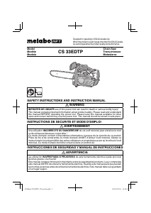 Manual de uso Metabo CS 33EDTP Sierra de cadena