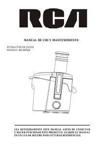Manual de uso RCA RH-8002JE Licuadora