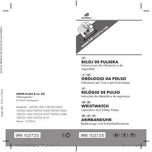 Manual Auriol IAN 102725 Relógio de pulso