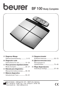 Manual Beurer BF 100 Scale