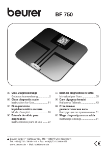 Manual de uso Beurer BF 750 Báscula