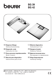 Manual de uso Beurer BG 39 Báscula