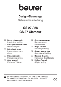 Manual de uso Beurer GS 28 Báscula