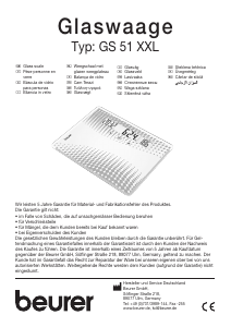 Manual de uso Beurer GS 51 XXL Báscula