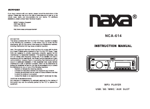 Handleiding Naxa NCA-614 Autoradio