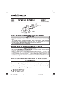 Manual de uso Metabo G 12SE2 Amoladora angular