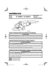 Manual de uso Metabo G 18SE3 Amoladora angular