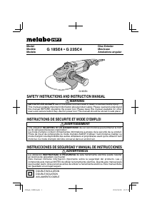 Manual de uso Metabo G 18SE4 Amoladora angular