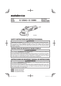 Mode d’emploi Metabo G 12SA3 Meuleuse angulaire
