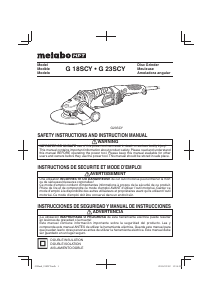 Manual de uso Metabo G 18SCY Amoladora angular