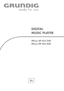 Bedienungsanleitung Grundig MPaxx MP 825 Mp3 player