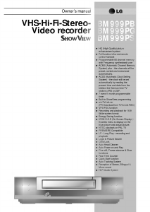 Handleiding LG BM999PS ShowView Videorecorder