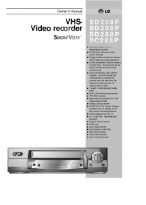 Manual LG BD200P ShowView Video recorder