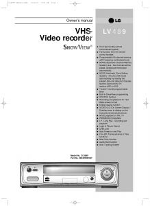 Handleiding LG LV489 ShowView Videorecorder