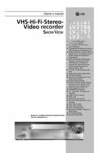 Manual LG LV2766 ShowView Video recorder