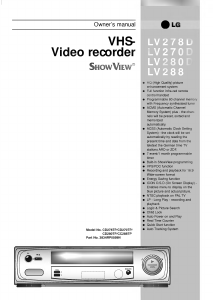 Manual LG LV278D ShowView Video recorder