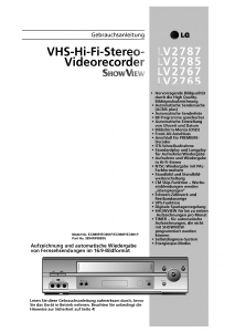 Bedienungsanleitung LG LV2767 ShowView Videorecorder