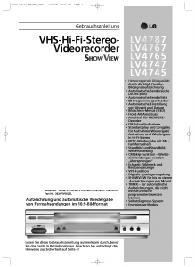 Bedienungsanleitung LG LV4787 ShowView Videorecorder