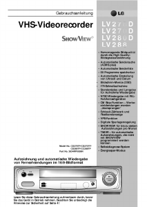 Bedienungsanleitung LG LV280D ShowView Videorecorder