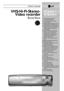 Manual LG BC909NS ShowView Video recorder