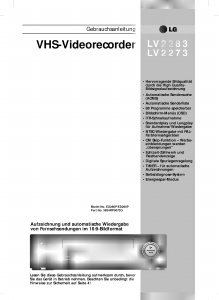 Bedienungsanleitung LG LV2265 ShowView Videorecorder