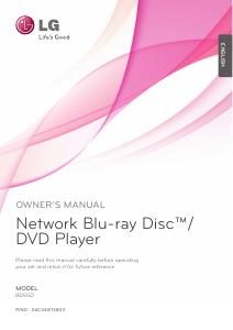 Manual LG BD550 Blu-ray Player