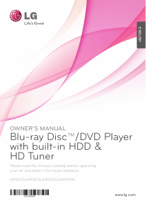 Manual LG HR923S Blu-ray Player