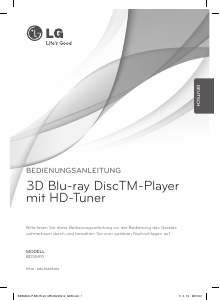 Bedienungsanleitung LG BDC582 Blu-ray player