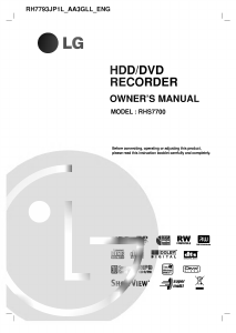 Manual LG RHS7700 DVD Player