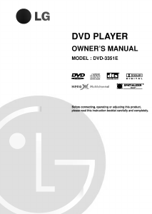 Manual LG DVD-3351E DVD Player