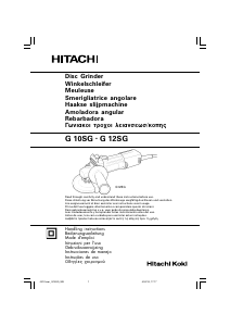 Manuale Hitachi G 10SG Smerigliatrice angolare