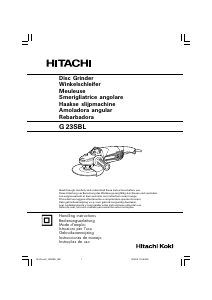 Manual de uso Hitachi G 23SBL Amoladora angular