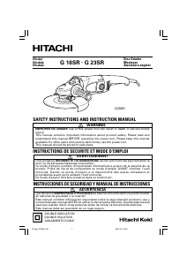 Mode d’emploi Hitachi G 18SR Meuleuse angulaire