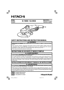 Manual Hitachi G 18SS Angle Grinder