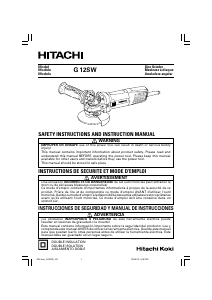 Handleiding Hitachi G 12SW Haakse slijpmachine