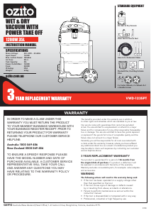 Manual Ozito VWD-1235PT Vacuum Cleaner