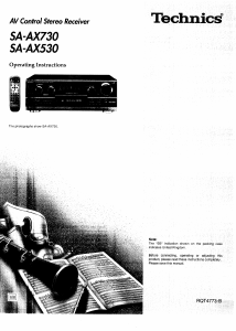 Manual Technics SA-AX730 Receiver