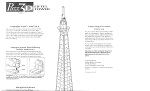 Handleiding Puzz3D Eiffel Tower 3D Puzzel