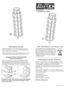 Manual Puzz3D Miniatures Leaning Tower of Pisa 3D Puzzle