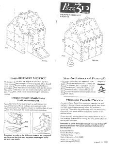 Manual Puzz3D Miniatures Peppercricket Farms 3D Puzzle