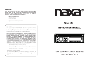 Handleiding Naxa NCA-613 Autoradio