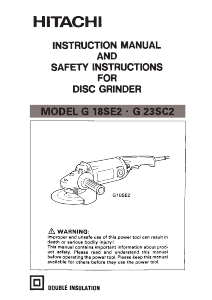 Manual Hitachi G 18SE2 Angle Grinder