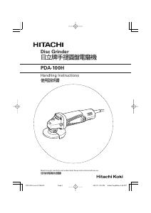 Manual Hitachi PDA-100H Angle Grinder