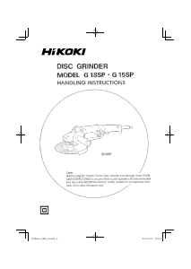 Manual Hikoki G 18SP Angle Grinder