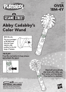 Handleiding Hasbro Sesame Street Abby Caddabbys Color Wand