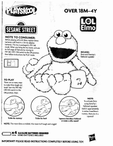 Manual Hasbro Sesame Street Lol Elmo English A1500