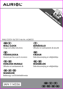 Mode d’emploi Auriol IAN 114356 Horloge